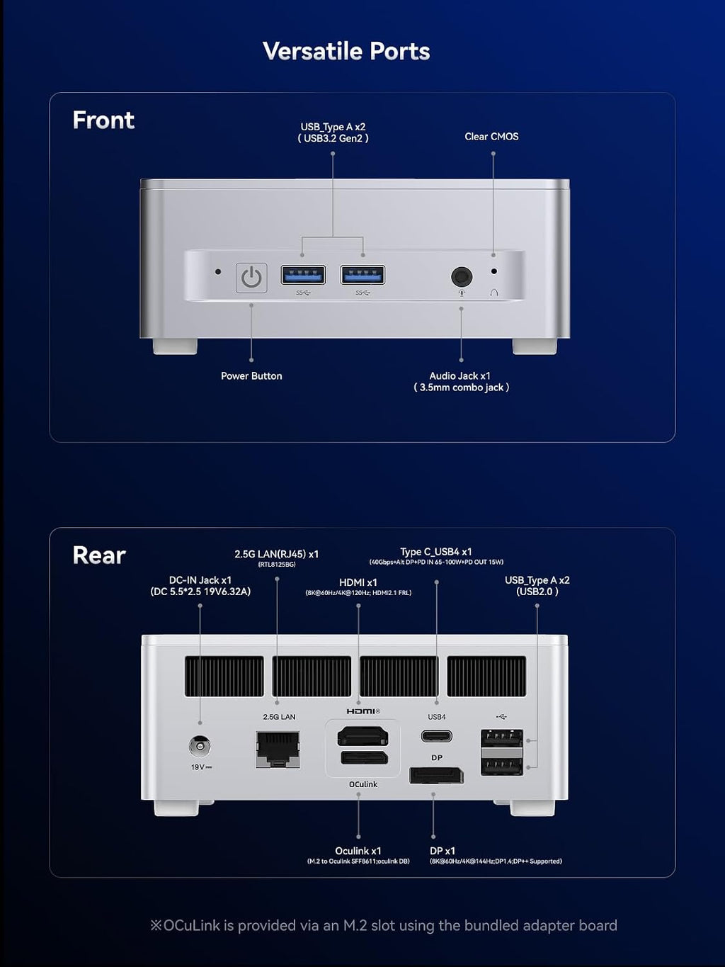 MINISFORUM X1 Lite-255 Mini PC AMD Ryzen 7 255 (8C/16T, Up to 4.9GHz), 32GB DDR5 512GB SSD, USB4/HDMI/DP 8K Video Output, OCuLink, 2.5G LAN, Wi-Fi6E/BT5.2, 5X USB, Radeon 780M Graphics Micro Computer