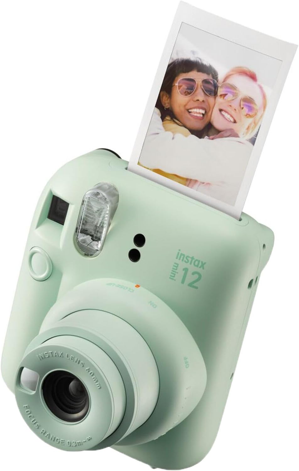 Fujifilm Instax Mini 12 Instant Camera Mint Green Bundle with Fuji Instax Mini Film Value Pack (20 Sheets) + Protective Carrying Case + Photo Album + Microfiber Cleaning Cloth