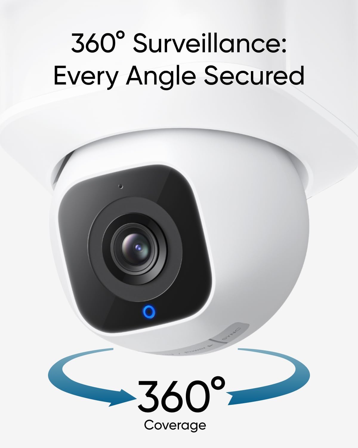 eufy Security Floodlight Camera E30, Security Camera Outdoor, 360° Pan and Tilt, AI Detection and Tracking, 2K Video, 2.4GHz Wi-Fi, 2,000 Lumens, Built-in Siren, 24/7 Recording，No Monthly Fee