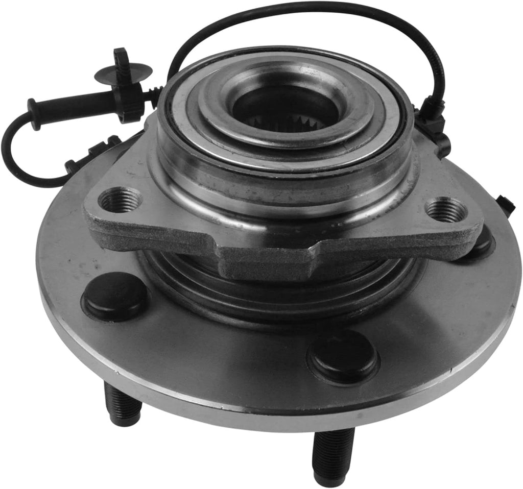 TRQ Front Left and Right Wheel Bearing and Hub Assembly Set 2 Piece Compatible with 2006-2008 Dodge Ram 1500 Truck Driver Side Speed Sensor Rear Wheel ABS Brakes 5 Lug Wheels