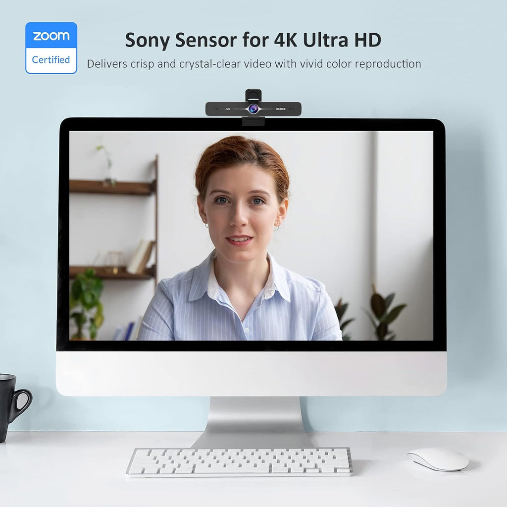 Zoom Certified, NexiGo N970P 4K Webcam, Onboard Flash Memory, Al-Powered Auto-Framing, Adjutable Field of View, Sony Sensor, Dual AI Noise-Cancelling Mics, Works with Teams/Zoom/Webex/Google