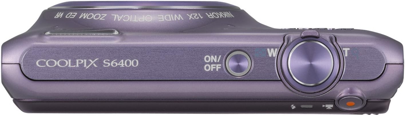 Nikon COOLPIX S6400 16 MP Digital Camera with 12x Optical Zoom and 3-inch LCD (Purple)