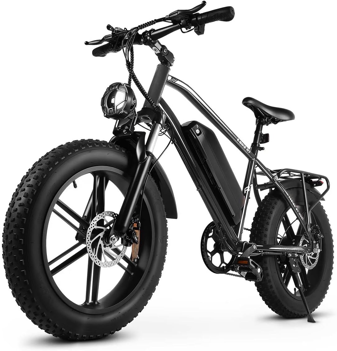 OUXI Electric Bike for Adults, 1000W Peak Electric Mountain Bicycle 48V13Ah Removable Battery, 20″ Fat Tire Ebike with Adjustable Seat, Rear Rack, UL 2849 Certified