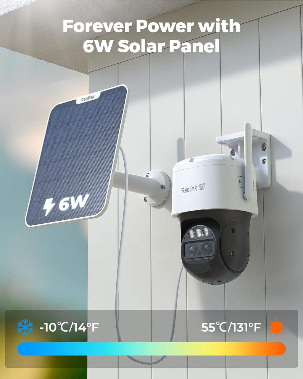 REOLINK 4K Dual Lens Solar Security Camera Outdoor, PTZ with Auto Tracking, 6X Hybrid Zoom Auto Zoom Tracking, 8MP Color Night Vision, Smart Detection Motion Alert TrackMix Series+SP (WiFi Set)