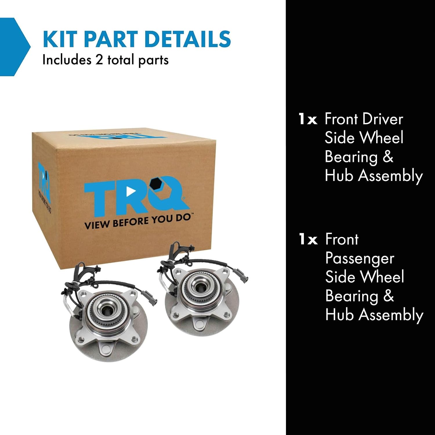 TRQ 2 Piece Wheel Bearing & Hub Assembly Set Compatible with 2018-2020 Ford F-150