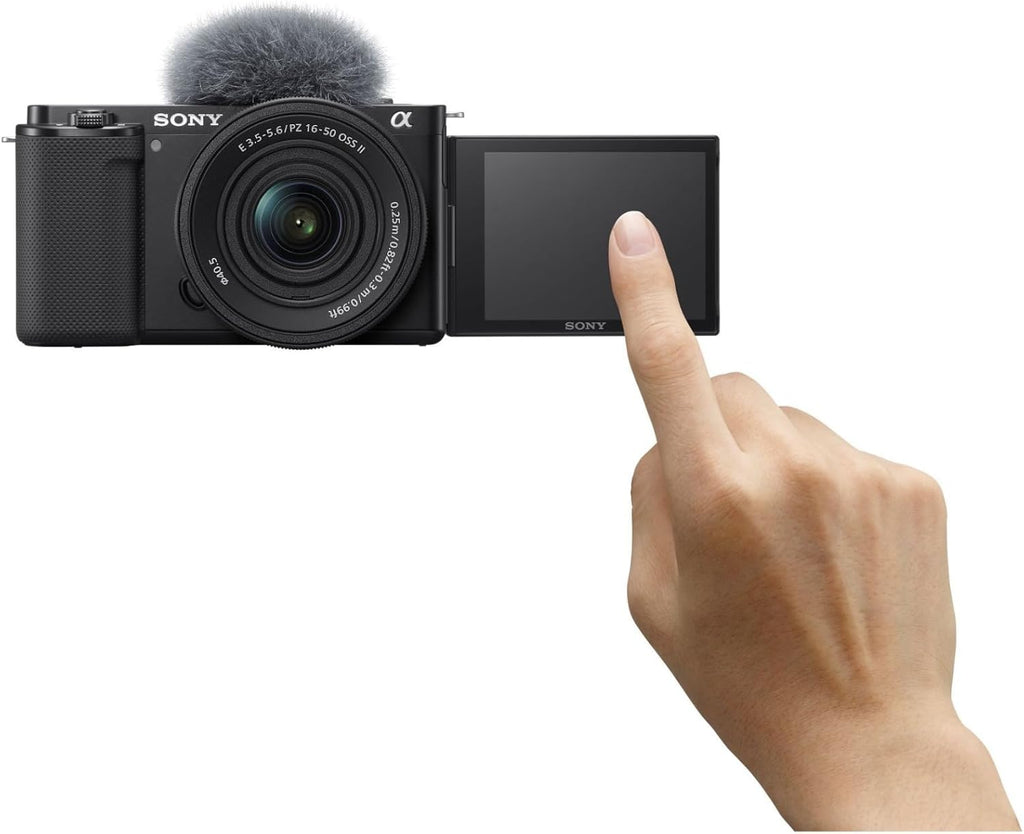 Sony Alpha ZV-E10 - APS-C Interchangeable Lens Mirrorless Vlog Camera Kit - Black, ZVE10KB