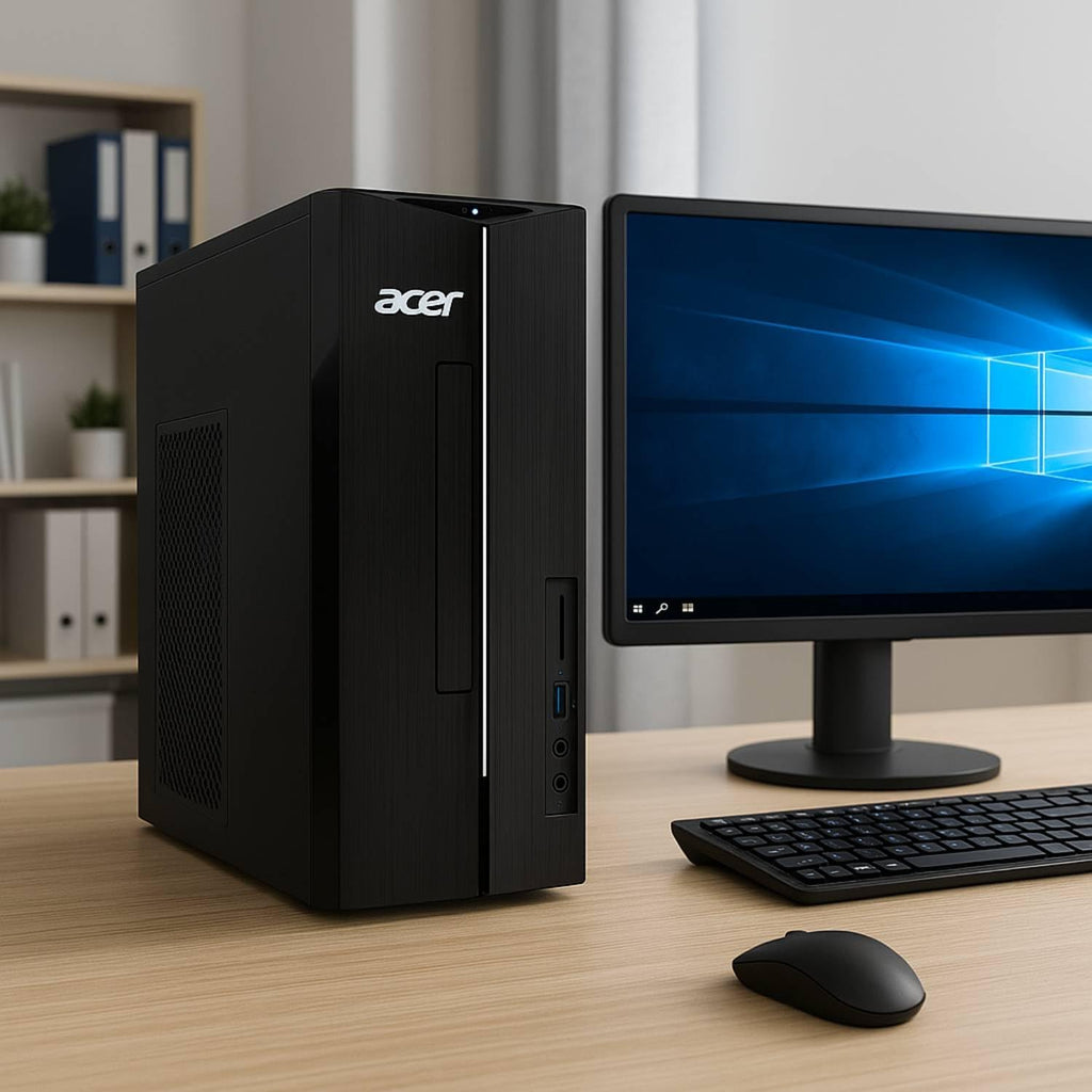 Acer 2025 Aspire Desktop, 16GB RAM, 256GB PCIe SSD + 1TB HDD, Intel Processor, Ultra-Quiet Design, SD Card Reader, Dual 4K Monitor Support, USB-C, Wired Keyboard and Mouse, Windows 11