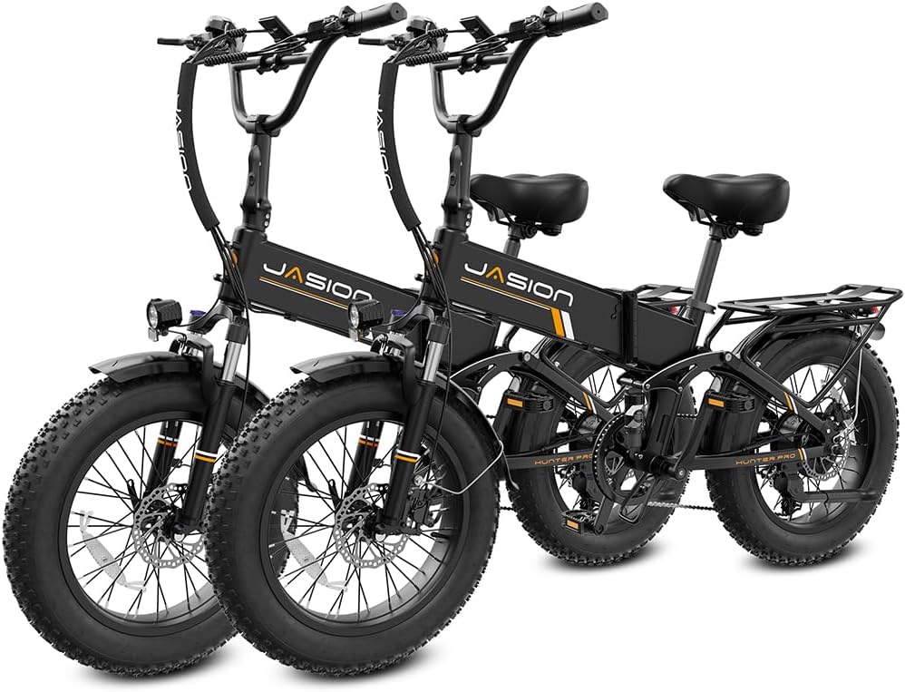 Jasion X Hunter/PRO Electric Bike for Adults,1800W/1400W Peak 20''Fat Tire Foldable Ebike,Folding E Bike Up to 80/70 Miles Range,720/624WH Removable Battery,30 MPH E Bike,Certified by UL2849