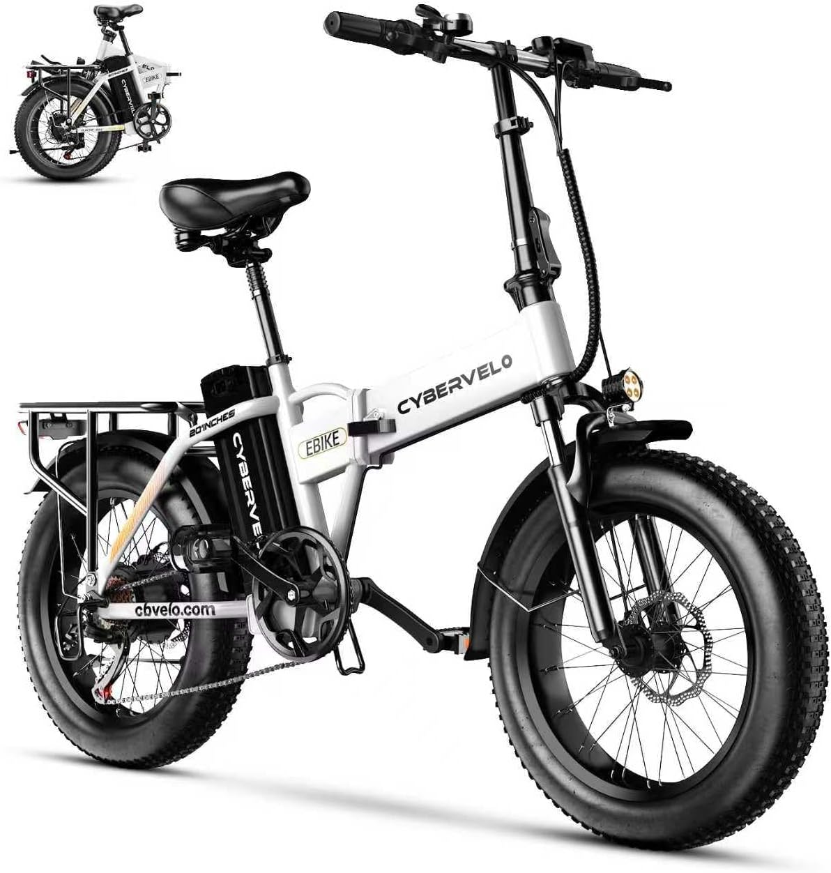 DriftGod Folding Electric Bike, 48V 20.8AH Large Removable Battery E Bike - 20'x3' Fat Tire - 80 Miles Max Range Ebike for Adults,Electric Bicycles for Commuter