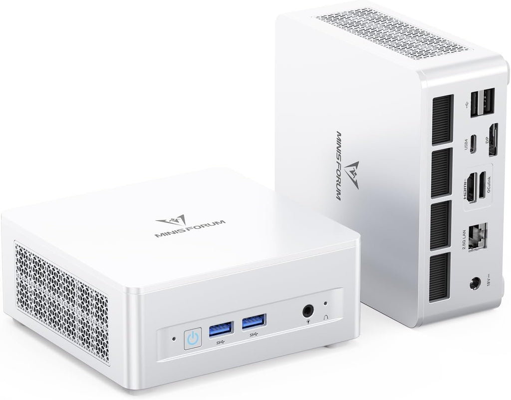 MINISFORUM UM880 Plus Mini PC Barebone AMD Ryzen 7 8845HS(8C/16T, Up to 5.1GHz), Mini Computers Without RAM/SSD/OS, HDMI/DP/USB4 Video Output, OCuLink, 2.5G LAN, 5xUSB Port, Radeon 780M Graphics