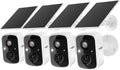 Hiseeu Solar Camera Security Outdoor, 4 Pack 100% Wireless 3K 4MP Surveillance Indoor WiFi Smart Cameras for Home Security Outside, PIR/AI Motion Detection, Waterproof, Color Night Vision, 2-Way Audio