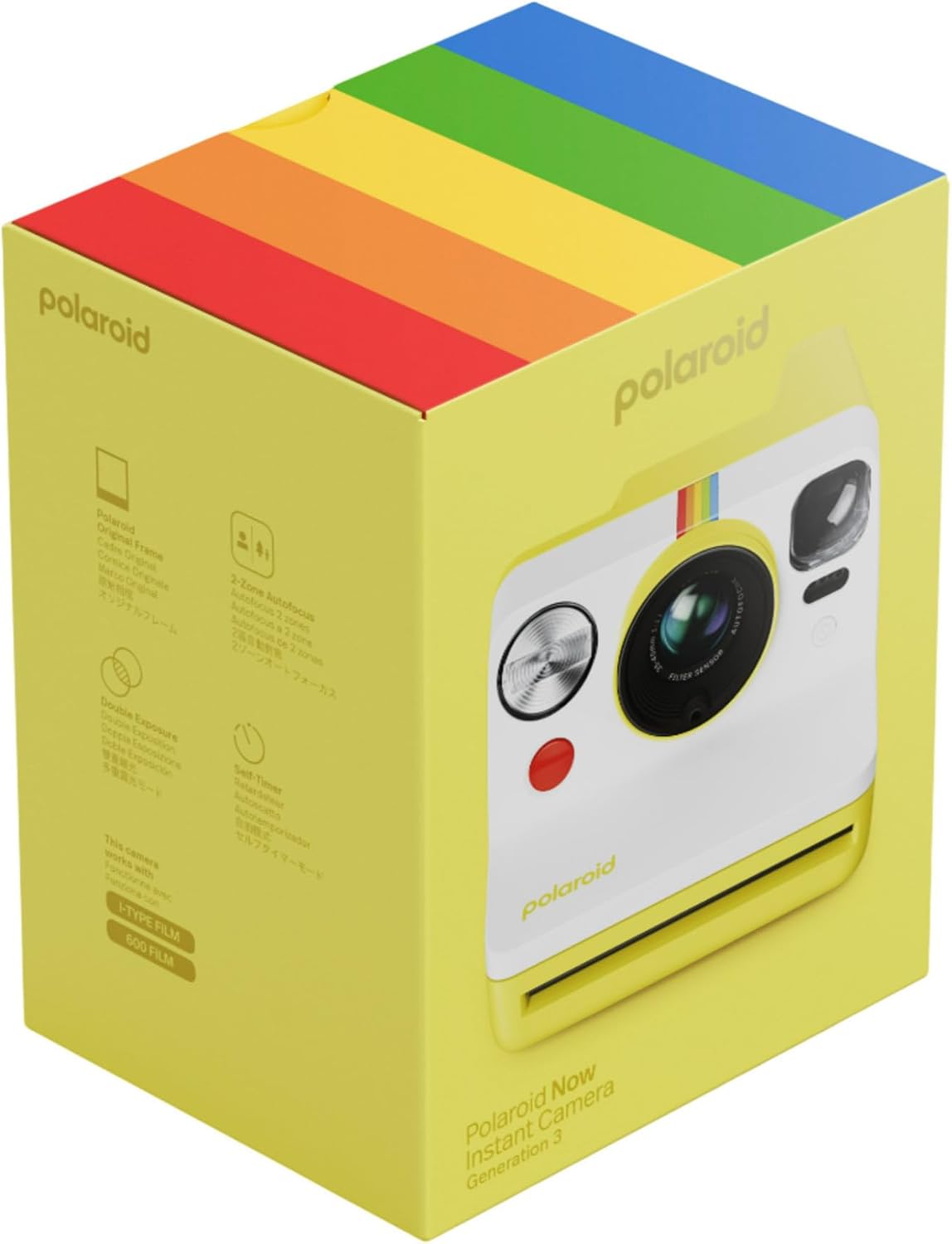 Polaroid Now Generation 3 Yellow Analog Instant Camera with Tripod Mount Bundle with Color Film and Accessories