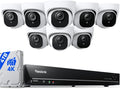 REOLINK 4K PoE Security Camera System Wired, 8pcs 8MP PoE Cameras, Smart Person/Vehicle Detection, 16CH NVR with 4TB HDD, H.265, 24/7 Recording, High Bitrate & Clear Stream, RLK16-800D8