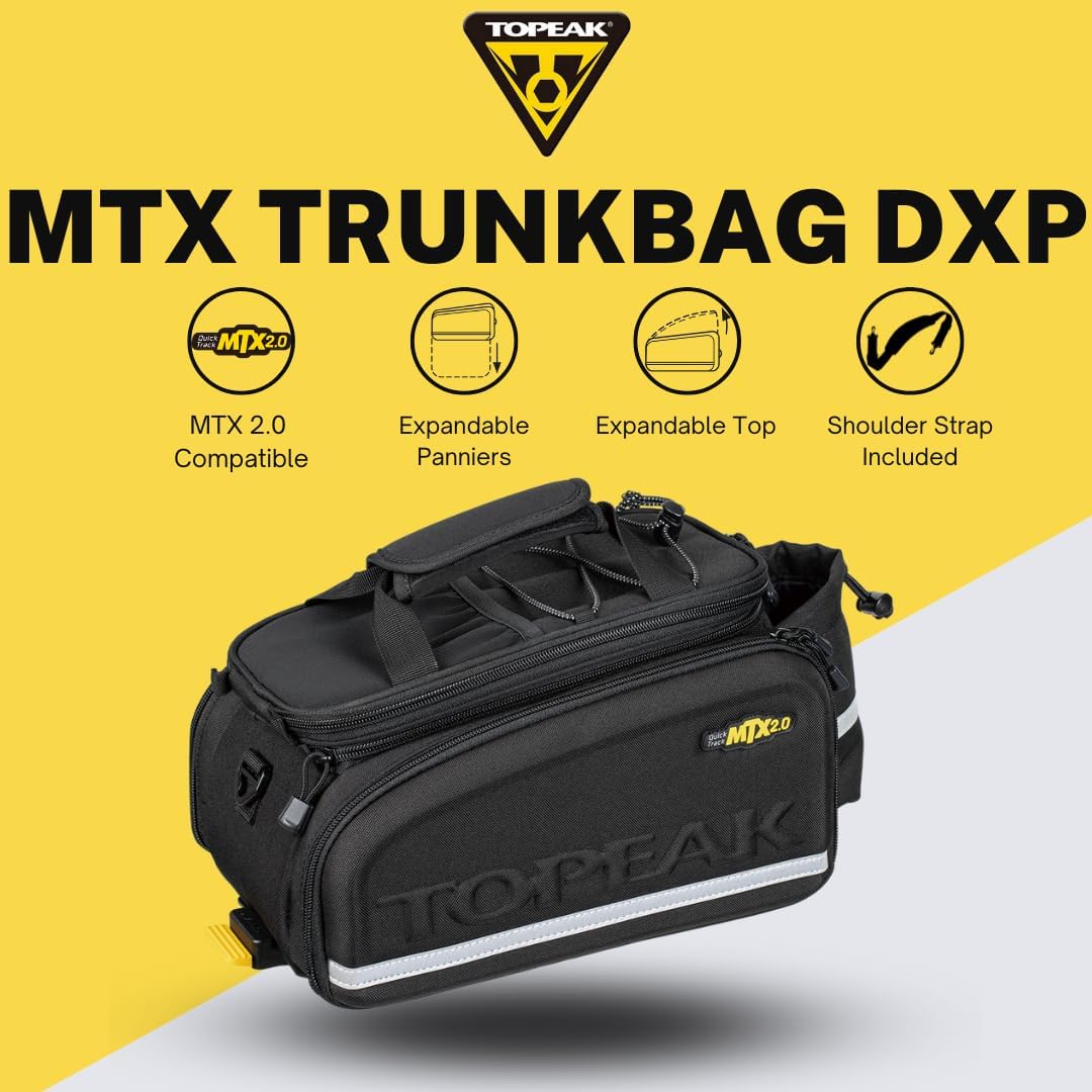 Topeak MTX TrunkBag - Rear Bicycle Bag - Spacious Storage and Easy Mounting