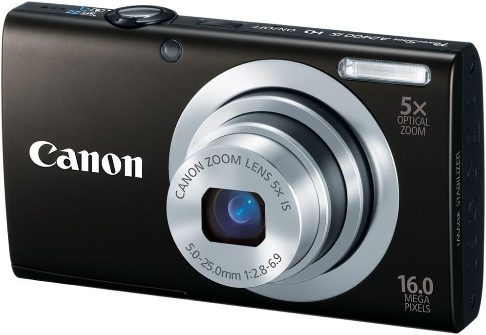 Canon PowerShot A2400 IS 16.0 MP Digital Camera with 5x Optical Image Stabilized Zoom 28mm Wide-Angle Lens with 720p Full HD Video Recording and 2.7-Inch Touch Panel LCD (Black)