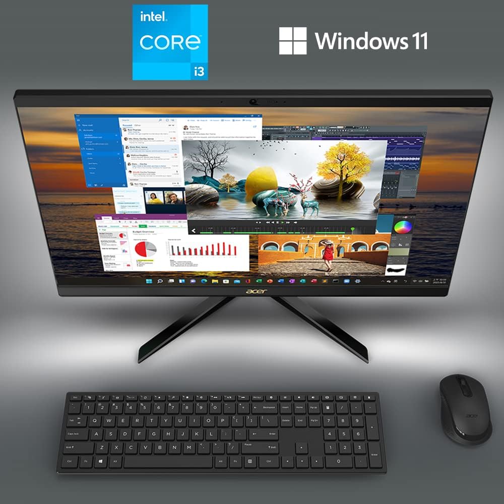 Acer Aspire C24-1650-UA92 AIO Desktop | 23.8' Full HD IPS Display | 11th Gen Intel Core i5-1135G7 | Intel Iris Xe Graphics | 8GB DDR4 | 512GB NVMe M.2 SSD | Wi-Fi 6 | Windows 11 Home