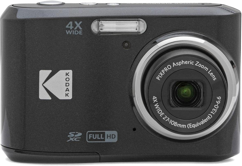 KODAK PIXPRO FZ45-BK 16MP Digital Camera 4X Optical Zoom 27mm Wide Angle 1080P Full HD Video 2.7' LCD Vlogging Camera, Bundle with Camera Case and 32GB SD Card, Kodak 1-Year Limited Warranty. (Black)