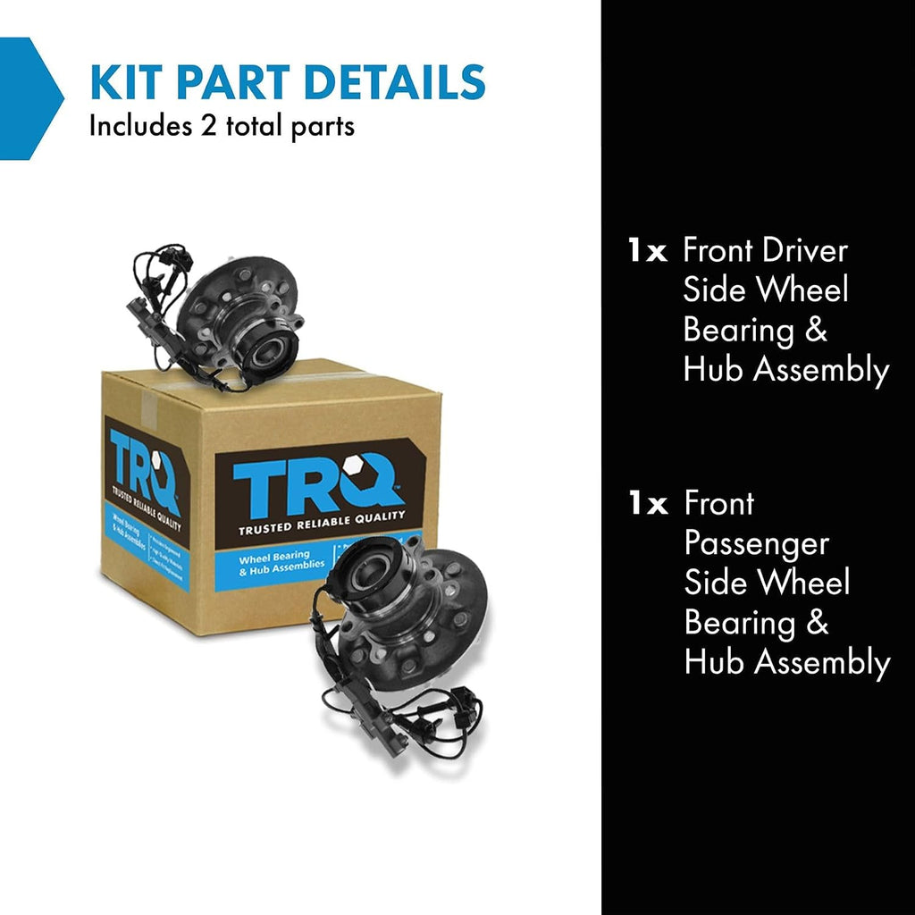 TRQ 2 Piece Front Wheel Bearing & Hub Assembly Set 4WD Compatible with 2004-2008 Chevrolet Colorado GMC Canyon 2006 Isuzu i-350 2007-2008 i-370