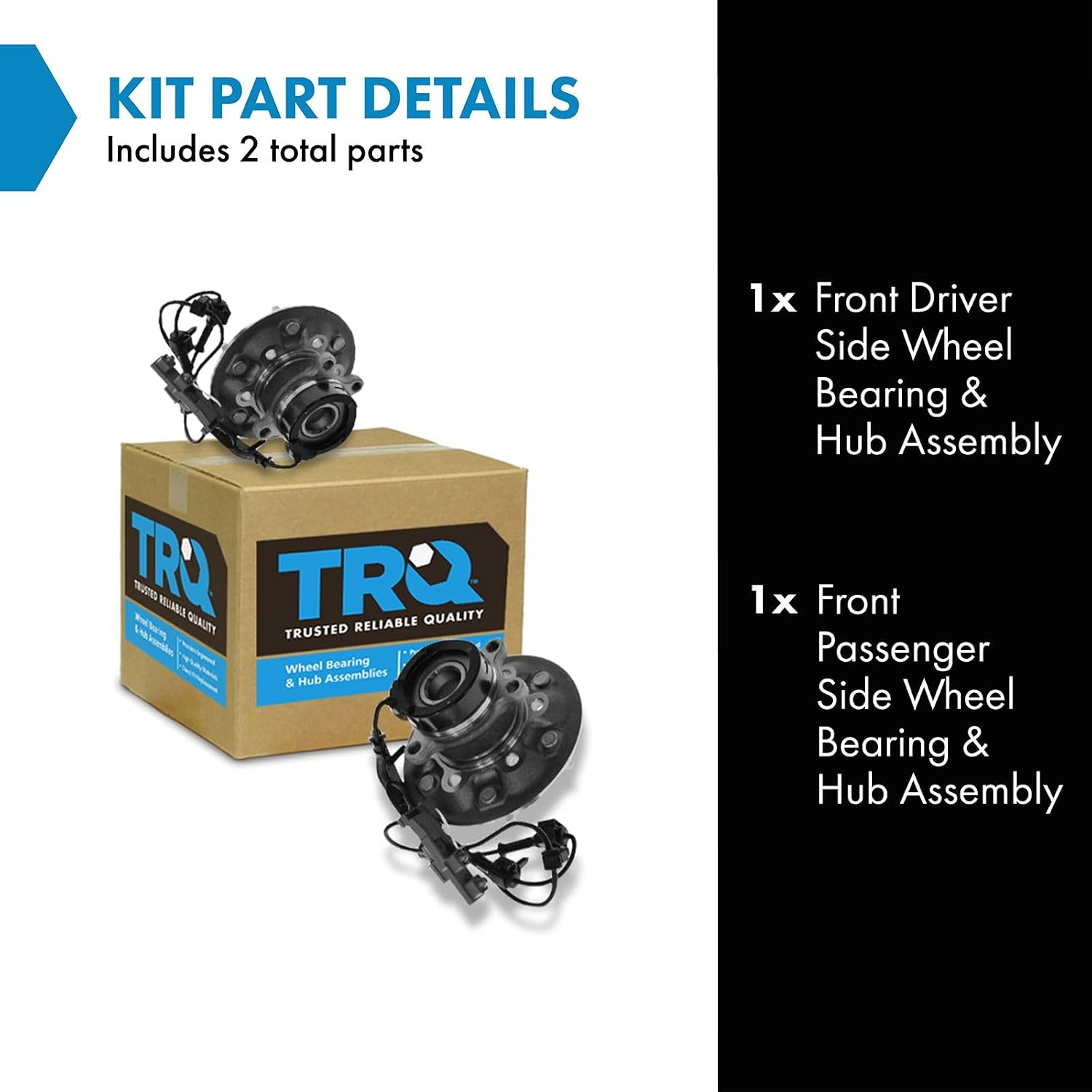 TRQ 2 Piece Front Wheel Bearing & Hub Assembly Set 4WD Compatible with 2004-2008 Chevrolet Colorado GMC Canyon 2006 Isuzu i-350 2007-2008 i-370