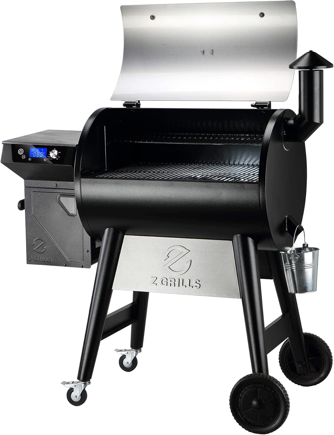 Z GRILLS Wood Pellet Grill & Smoker, 8-in-1 Outdoor BBQ Grill with PID 3.0 Controller, 697 sq in Cooking Area, 2 Meat Probes, LCD Screen, Rain Cover Included