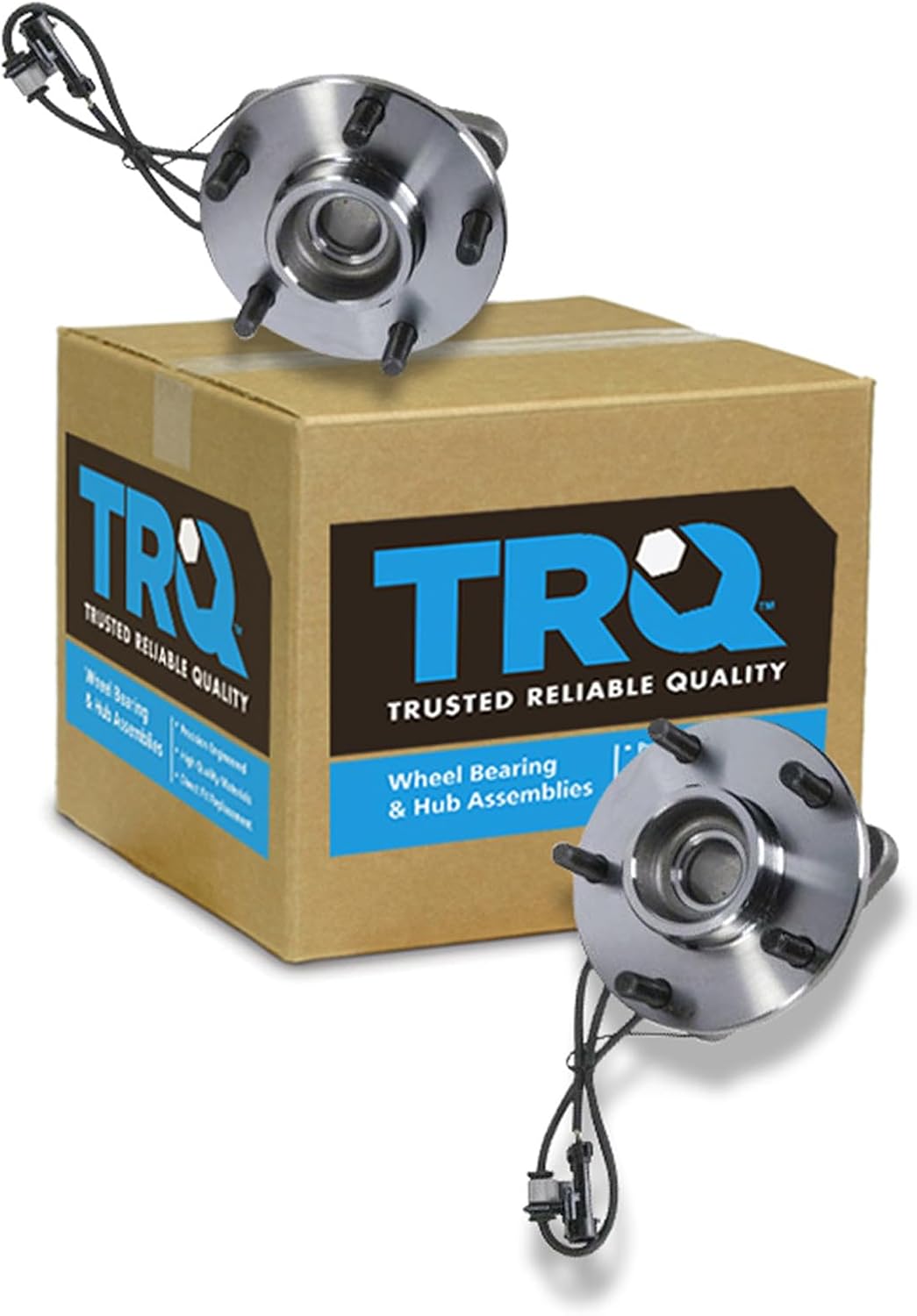 TRQ 2 Piece Front Wheel Bearing & Hub Assembly Set Compatible with 1998-2005 Chevrolet Blazer 1998-2001 GMC Jimmy