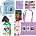 FUJIFILM INSTAX Mini 12 Holiday Bundle 2025 | with Extra Instax Mini Film + 4 Pk AA Batteries & Sunshine Photo Microfiber Cleaning Cloth (10 Items) (20 Sheets, Pastel Blue)