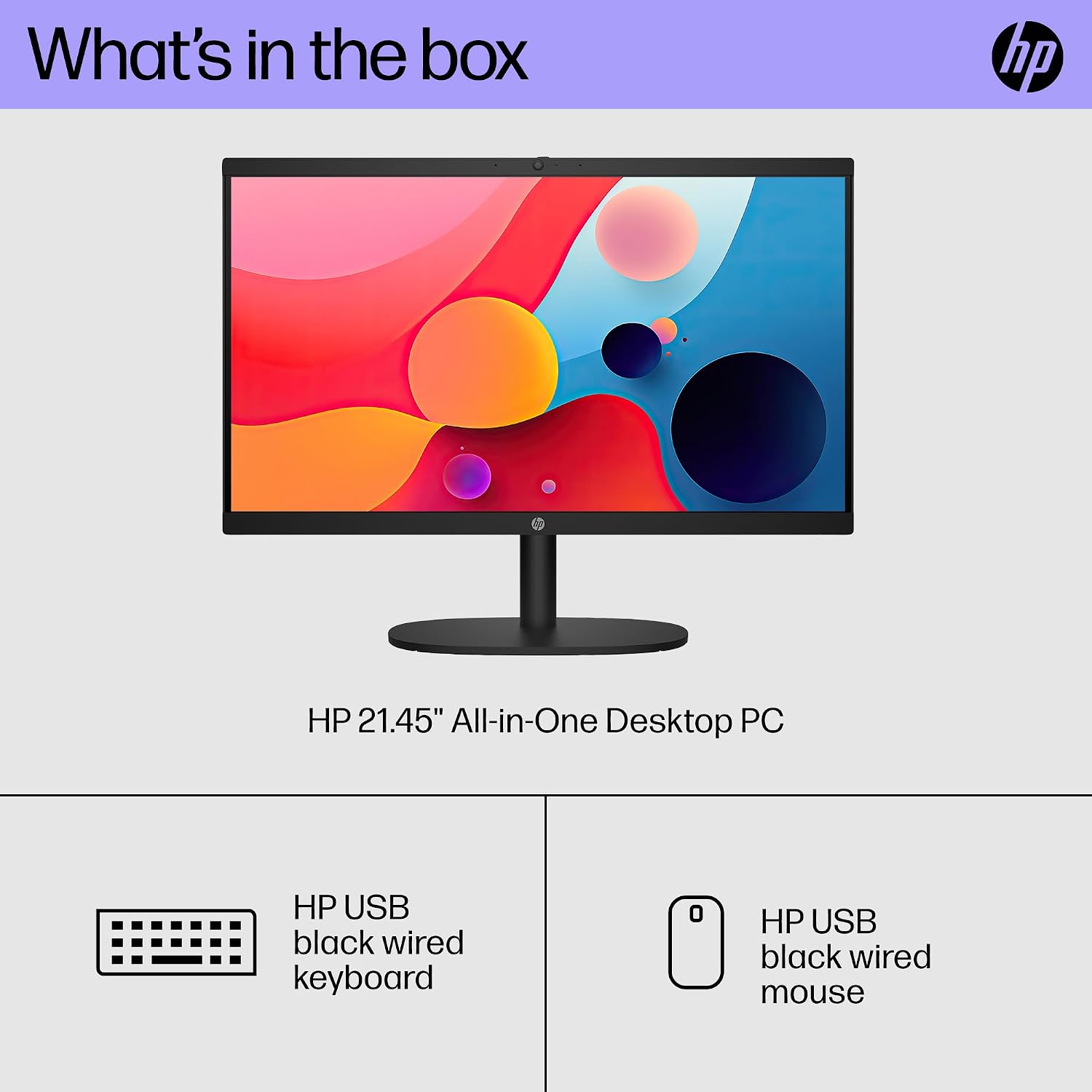 HP 22 inch All-in-One Desktop PC, FHD Display, Intel N100, 8 GB RAM, 256 GB SSD, Intel UHD Graphics, Windows 11 Home, 22-dg0020 (2024)