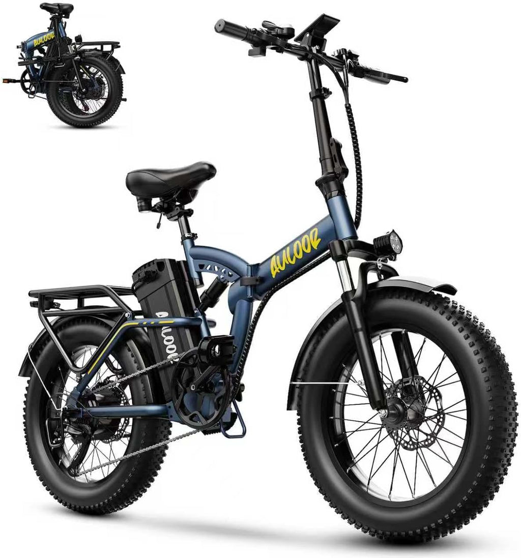 Foldable Electric Bike for Adults, 48V 20Ah Removable Lithium Battery up to 80Miles, 20' Fat Tire 1000W Peak Motor Dirt Ebike Adult Electric Bicycle for Commute Beach Mountain E Bike