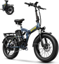 Foldable Electric Bike for Adults, 48V 20Ah Removable Lithium Battery up to 80Miles, 20' Fat Tire 1000W Peak Motor Dirt Ebike Adult Electric Bicycle for Commute Beach Mountain E Bike