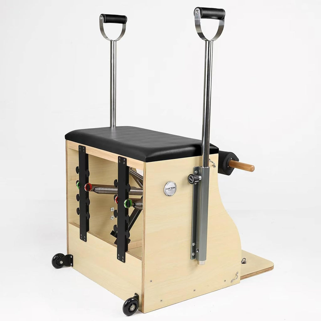 Pilates Chair, Split-Pedal Stability Combo Chair with Handles, Wunda Chair Pilates Machines for Home Use and Studio, 90% Assembled