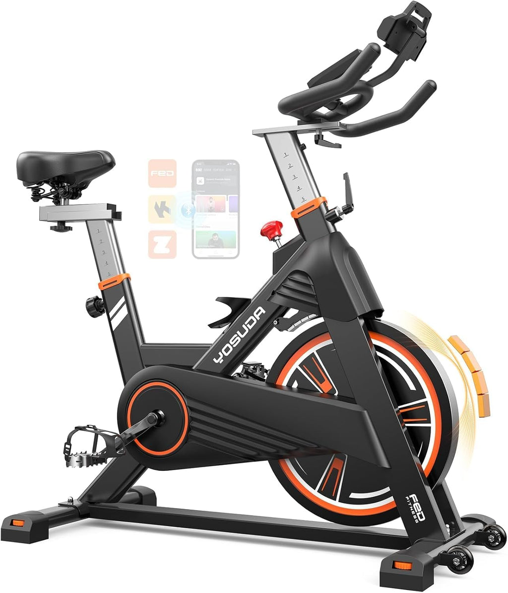 YOSUDA PRO Magnetic Exercise Bike 350 lbs Weight Capacity - Indoor Cycling Bike Stationary with Comfortable Seat Cushion, Silent Belt Drive
