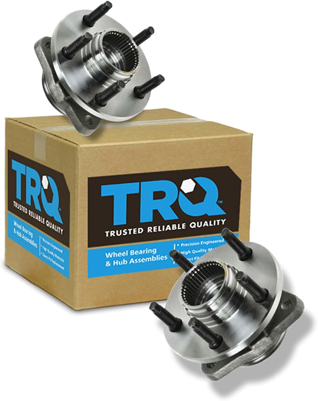 TRQ Front Left and Right Wheel Bearing and Hub Assembly Set 2 Piece Compatible with 98-00 Ford Ranger 4WD with 2 Wheel ABS Brakes 98-00 Mazda B3000 4WD 98-00 B4000 4WD with 2 Wheel ABS Brakes