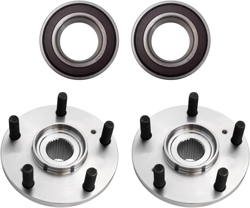 TRQ 2 Piece Front Wheel Bearing & Hub Assembly Set Compatible with 2015-2019 Acura TLX 2013-2017 Honda Accord