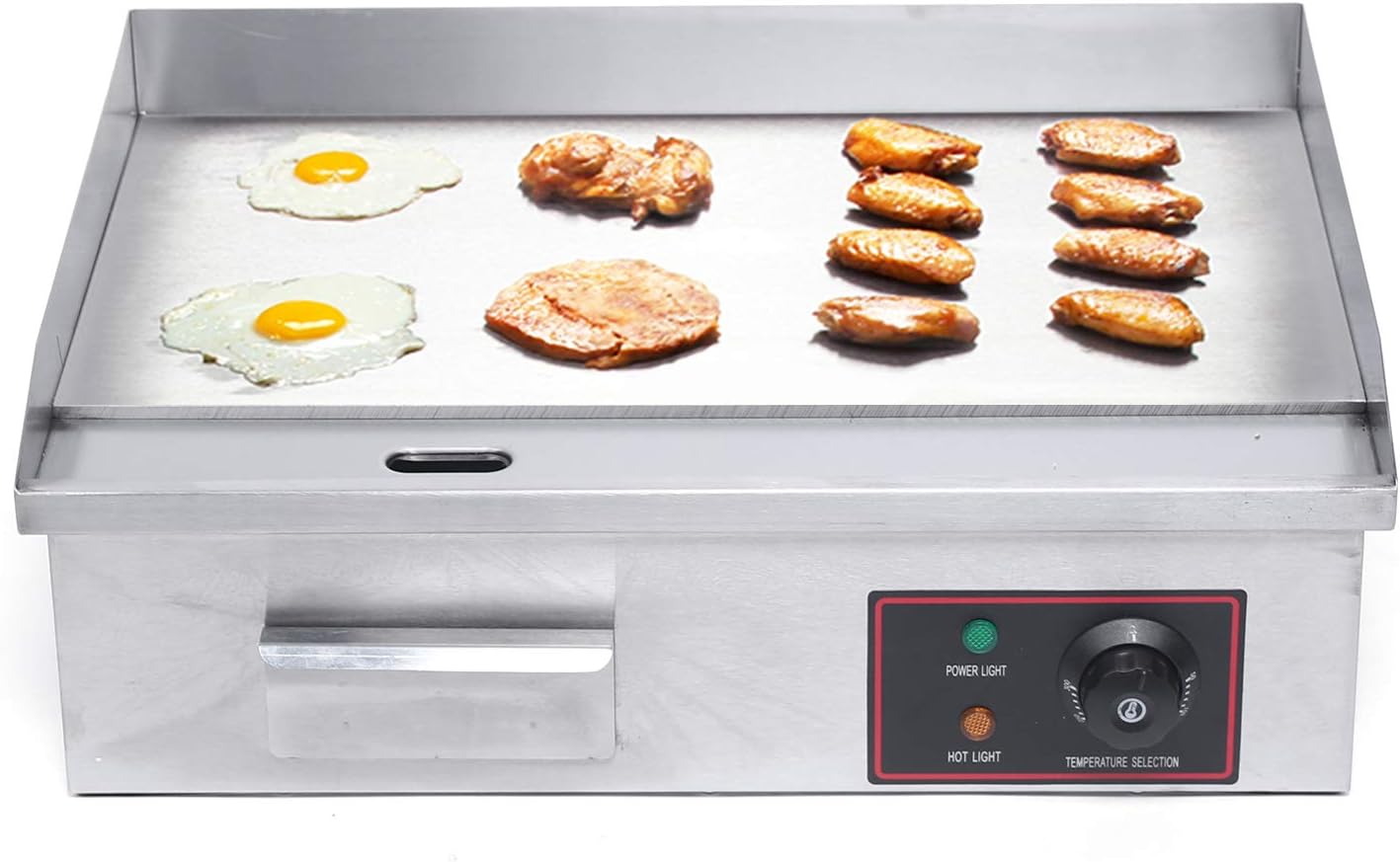 22'Commercial Electric Griddle Electric Countertop Griddle 1600W Restaurant Grill BBQ Flat Top Stainless Steel Long Griddle Electric Nonstick Adjustable Thermostatic Control for Kitchen 110V