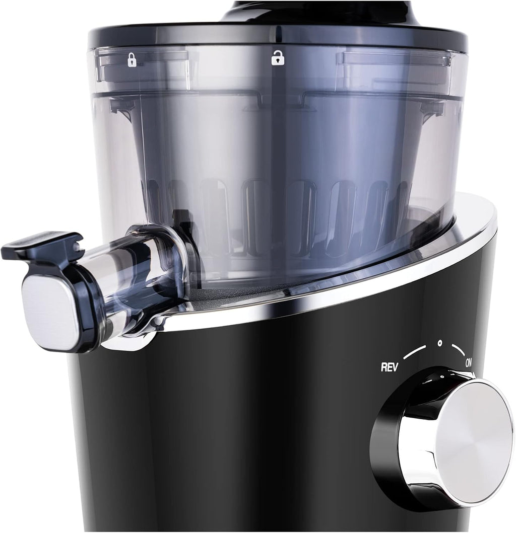 Sana 848 Easy Clean Vertical Juicer - Low Speed 43 RPM - Quiet - 15 Year Warranty Carrots Celery Wheatgrass Greens (Matte Black)
