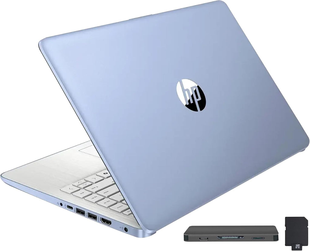 HP Stream 14' HD BrightView Laptop, Intel Celeron N150, 16GB RAM, 288GB Storage (128GB UFS + 160GB Docking Station Set), Intel UHD Graphics, 720p Webcam, Wi-Fi, 1 Year Office 365, Win 11 S, Blue