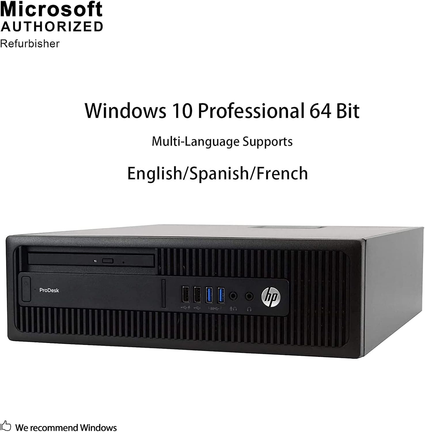 HP Business Desktop ProDesk 600 G2 Desktop Computer - Intel Core i5 (6th Gen) i5-6500 3.20 GHz - 8 GB DDR4 SDRAM - 256 GB SSD (Renewed)