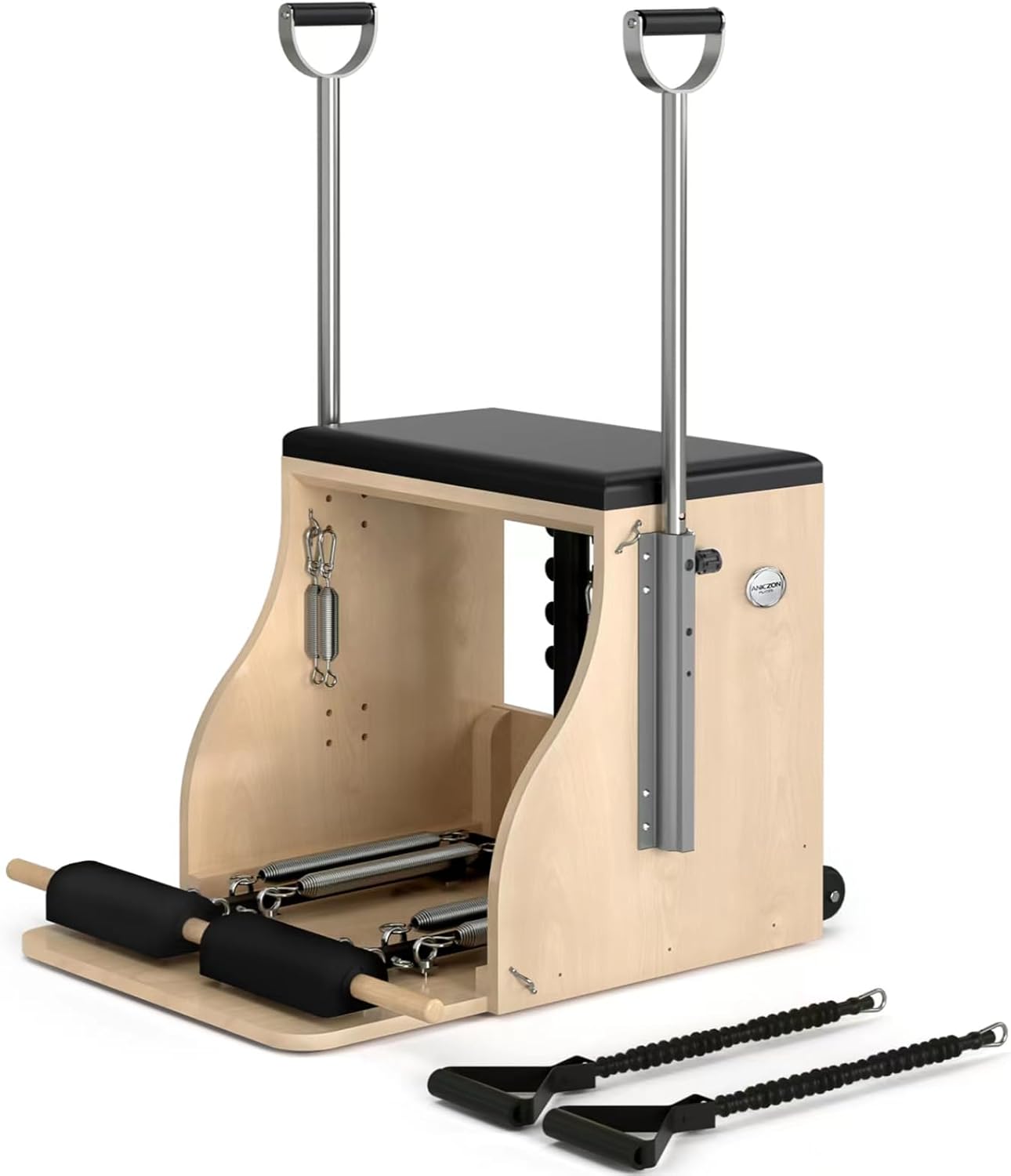 Pilates Chair, Split-Pedal Stability Combo Chair with Handles, Wunda Chair Pilates Machines for Home Use and Studio, 90% Assembled