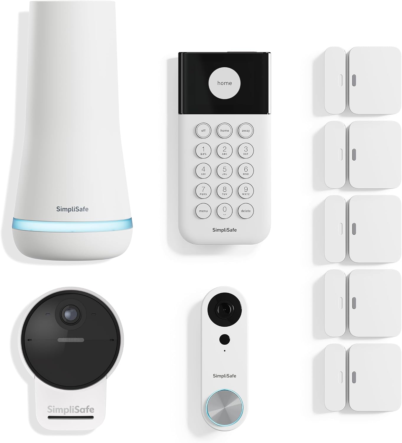 SimpliSafe 9 Piece Wireless Home Security System Gen 3 with Outdoor Camera and Wired Video Doorbell - Optional 24/7 Professional Monitoring - No Contract - Compatible with Alexa and Google Assistant