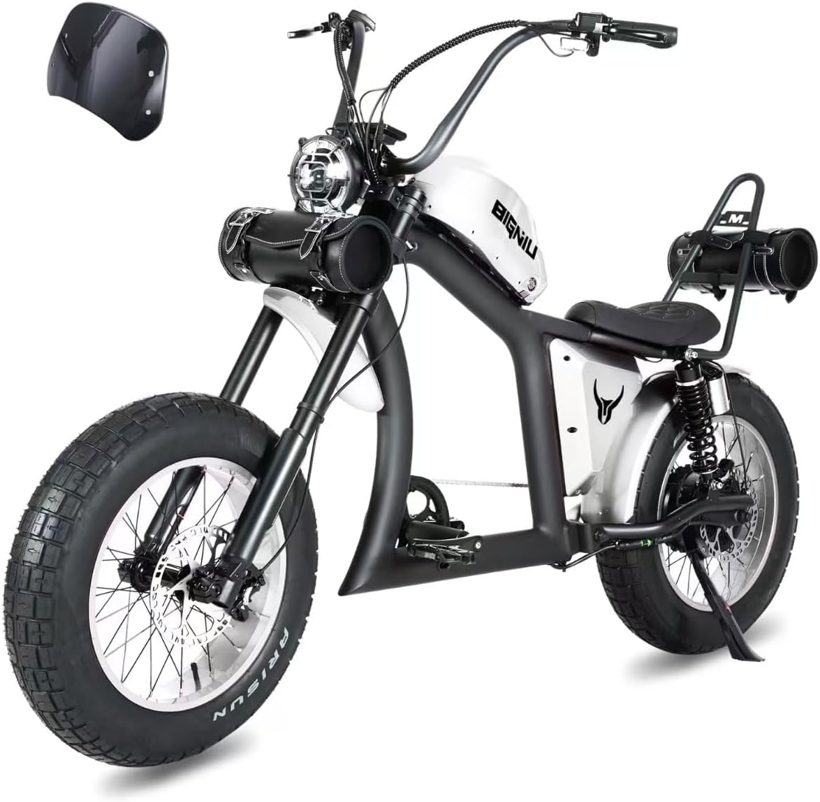 BIGNIU Adult Electric Bike, 1500W Brushless Motor 52V/29.4Ah Range Up to 38 Miles E Bike Front/Rear Turn Signals Dual Suspension Electric Bike BG-X PRO