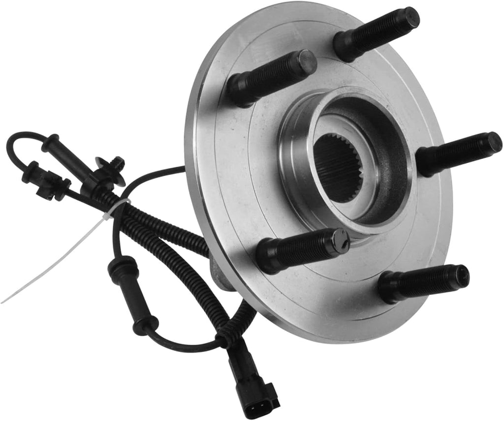 TRQ Front Left and Right Wheel Bearing and Hub Assembly Set 2 Piece Compatible with 2006-2008 Dodge Ram 1500 Truck Driver Side Speed Sensor Rear Wheel ABS Brakes 5 Lug Wheels