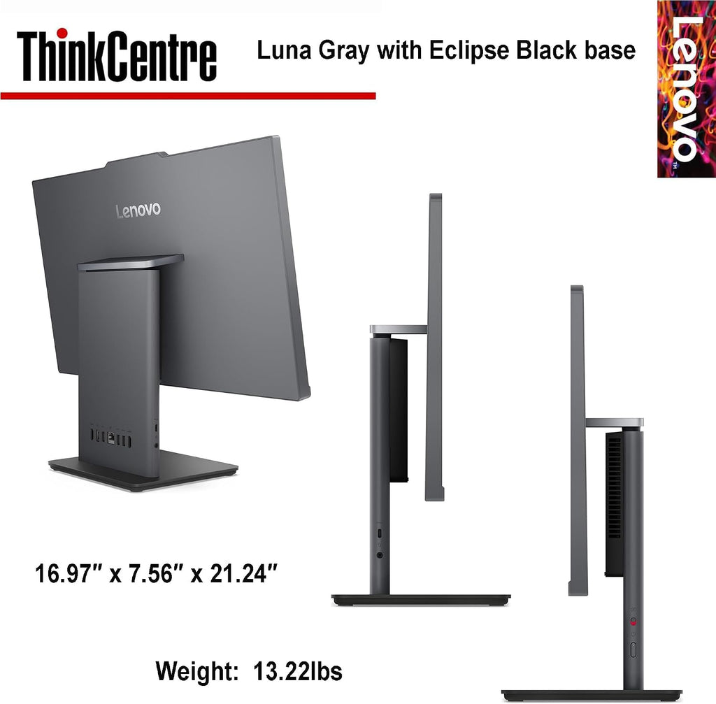 Lenovo ThinkCentre All-in-One Computer | Intel 10-core i7 Processor (4.9GHz) | 16GB DDR5 RAM, 512GB SSD | 24'' Full HD Display | Wi-Fi 6 | Bluetooth | USB-C | HDMI in&Out | KB&Mouse | Windows 11 Pro