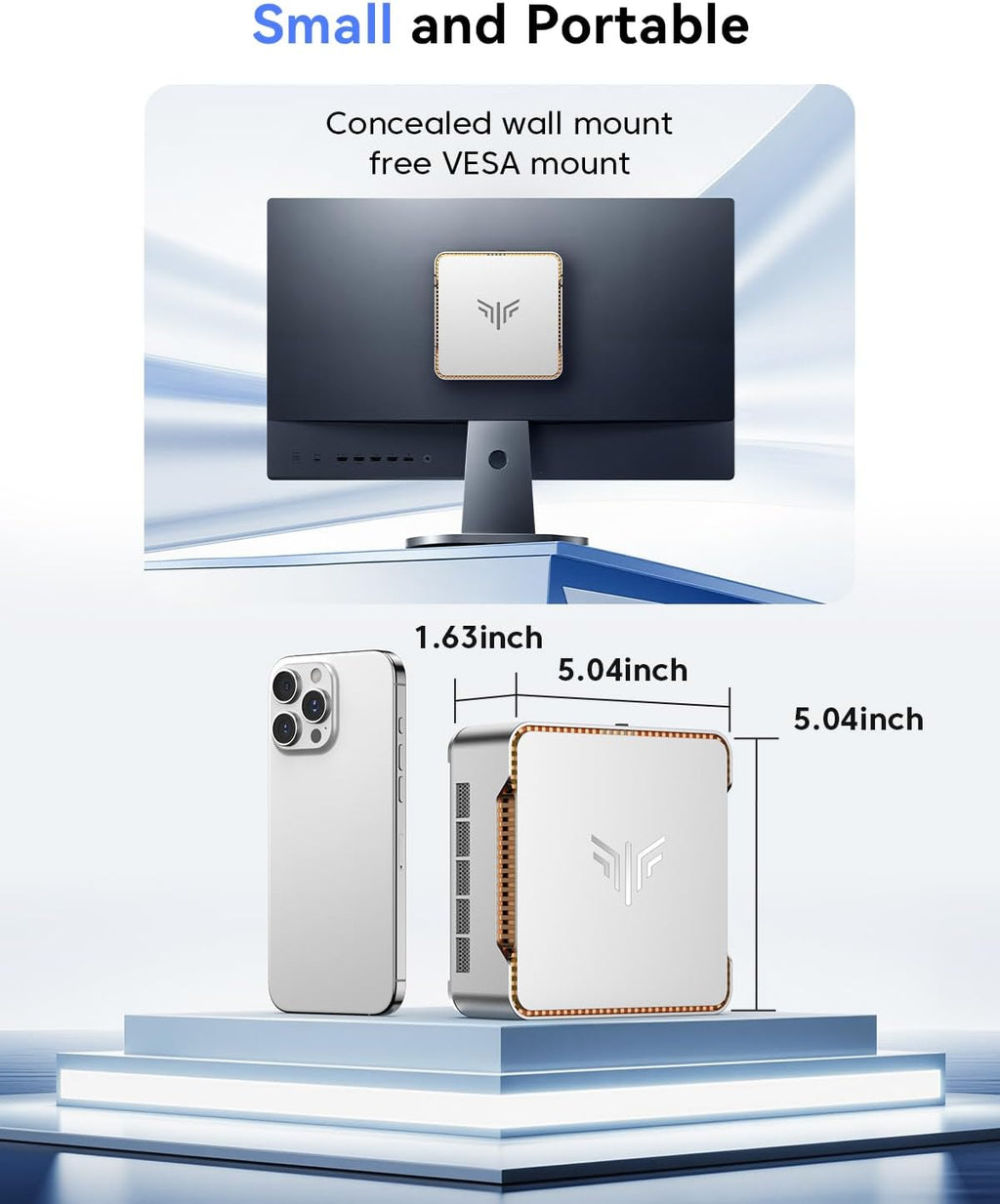 KAMRUI Pinova P2 Mini PC 16GB RAM 1TB SSD, AMD Ryzen 4300U(Beats i3-10110U/3500U/N150/N95,Up to 3.7GHz)Mini Computers,4K Triple Display/HDMI+DP+Type-C/WiFi/BT for Home/Business Mini Desktop Computers