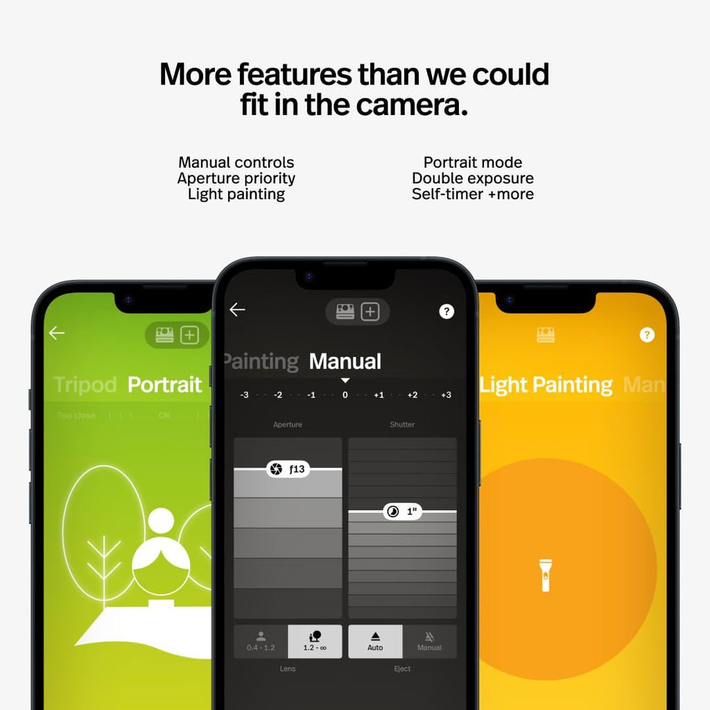 Polaroid Now+ 2nd Generation I-Type Instant Film Bluetooth Connected App Controlled Camera - Black (9076)