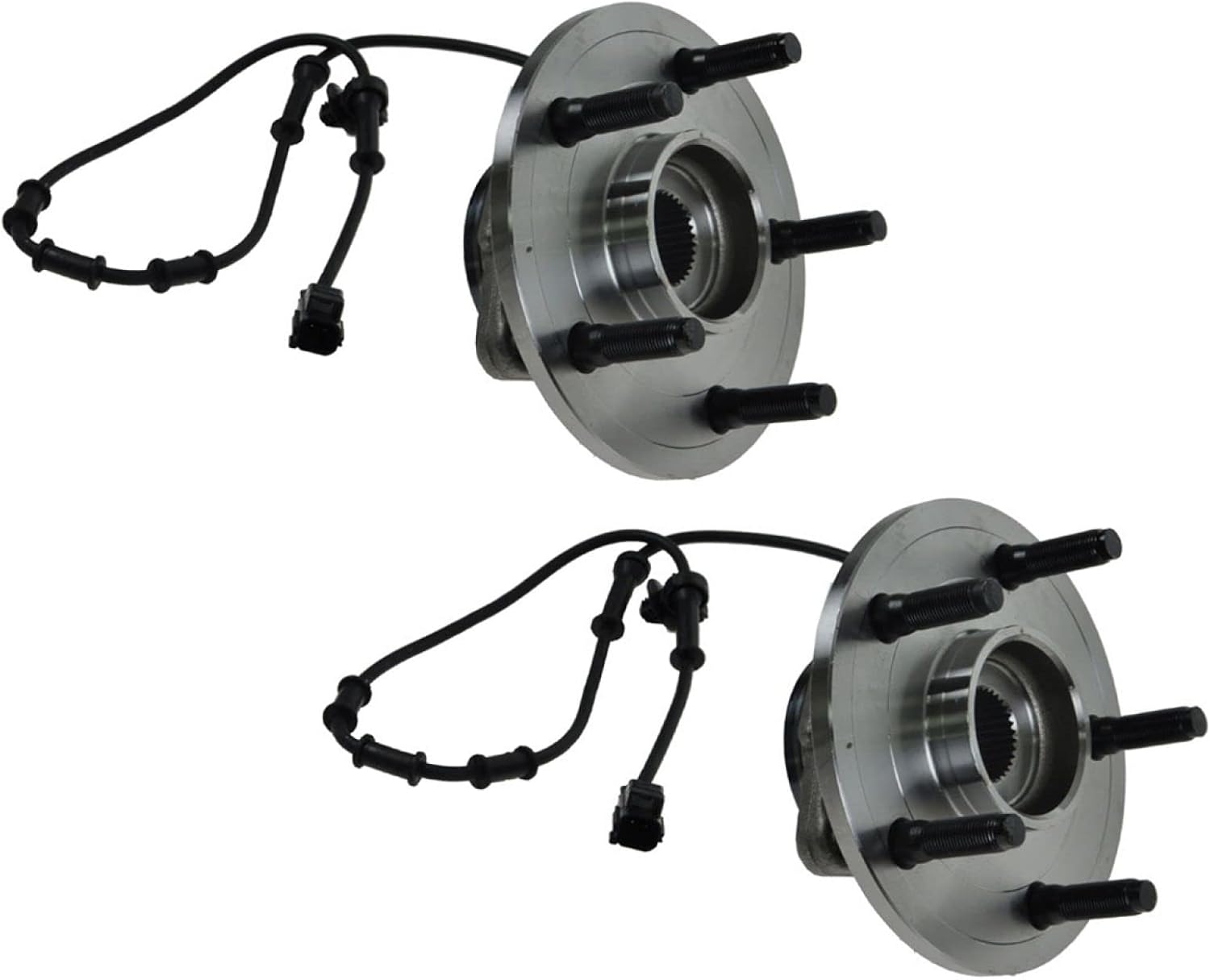 TRQ 2 Piece Front Wheel Bearing & Hub Assembly Set Compatible with 2002-2005 Dodge Ram 1500