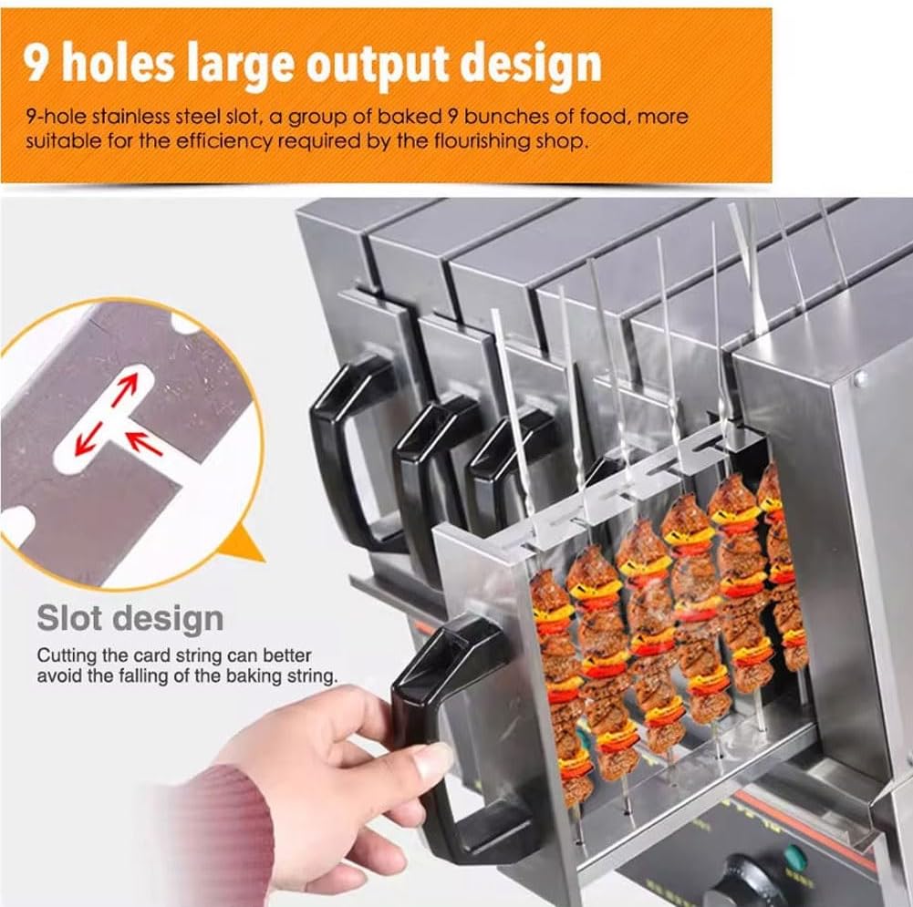 Electric BBQ Grill Machine, 3600W Commercial Smokeless Kebab Barbecue Skewer, 5 Groups BBQ 50 skewers Grill Oven with Adjustable Temperature, for Indoor Outdoor Garden Picnic Camping Seafood Meat