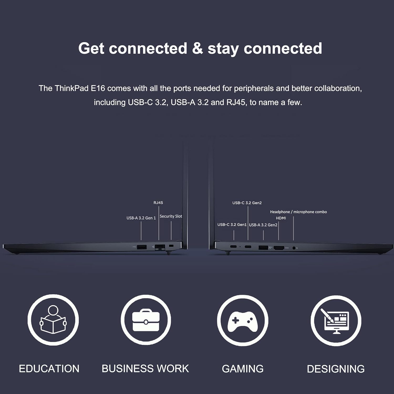 Lenovo ThinkPad E16 Business Laptop, 16' FHD+, AMD Ryzen 5 7535U (> Intel i7-1360P), Fingerprint, Backlit, 1080p Webcam, IST Computer Customized 16GB/32GB/64GB DDR5 RAM, 512GB/1TB/2TB SSD, Win 11 Pro