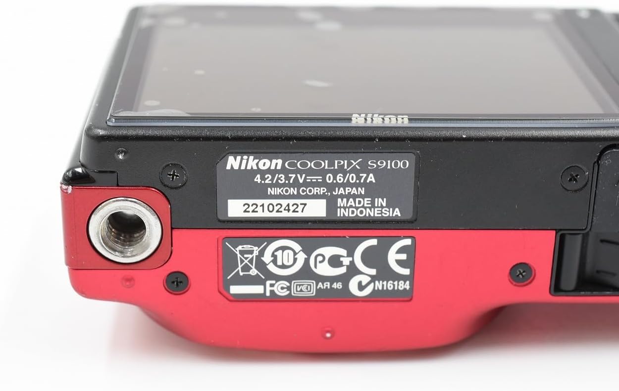 Nikon COOLPIX S9100 12.1 MP CMOS Digital Camera with 18x NIKKOR ED Wide-Angle Optical Zoom Lens and Full HD 1080p Video (Red)