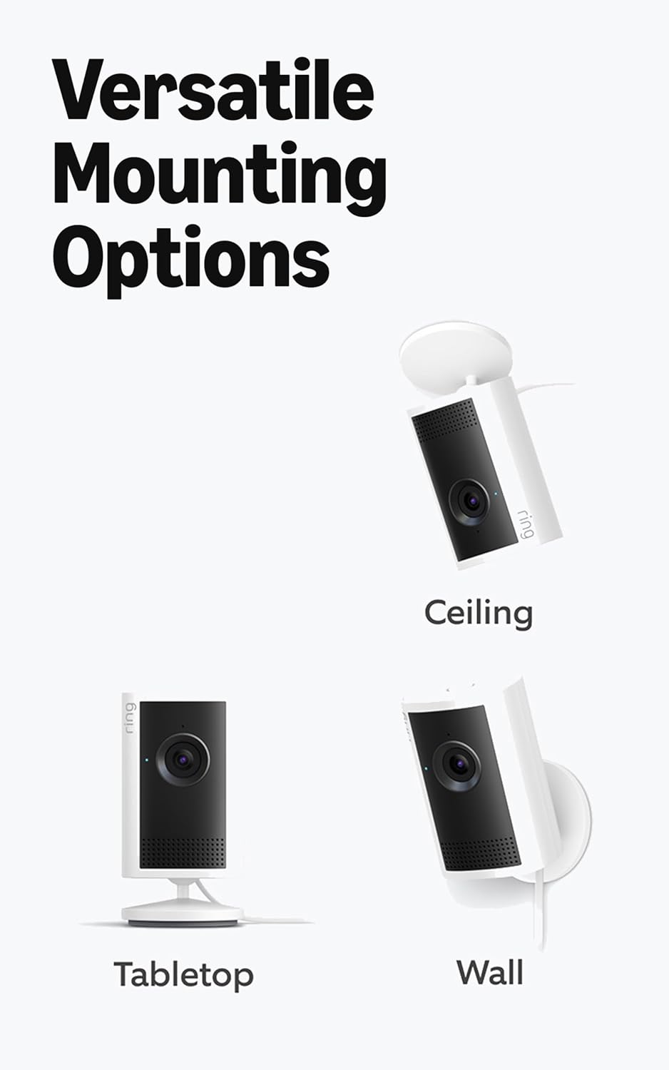 Ring Indoor Cam Plus, Plug-In (Newest Model), White with Battery Doorbell, Venetian Bronze