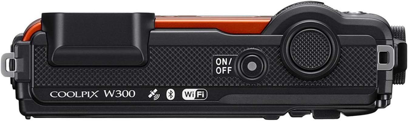 Nikon W300 Waterproof Underwater Digital Camera with TFT LCD, 3', Orange (26524)